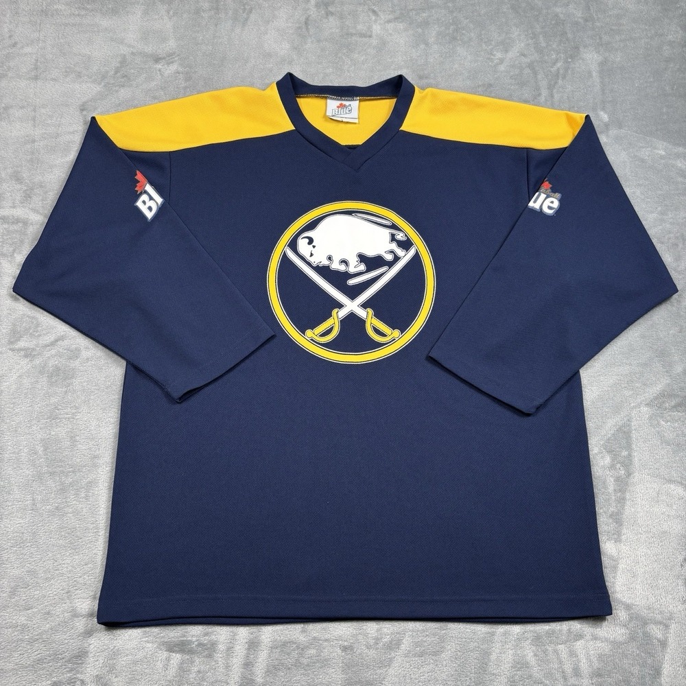Vintage Buffalo Sabres Jersey Men's XL Blue Yellow NHL Hockey Labatt Blue